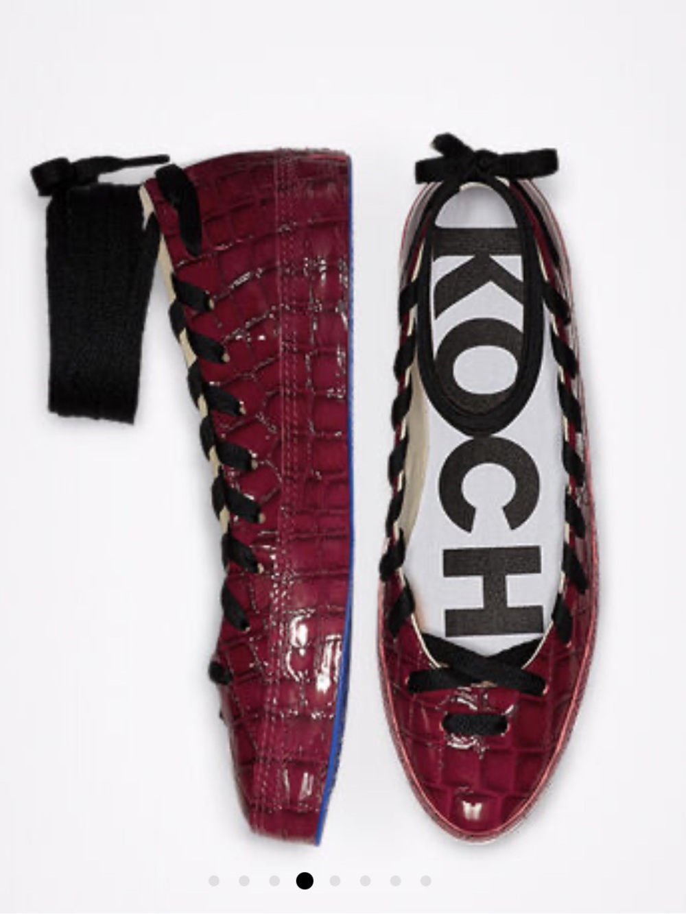 Converse Koché Burgundy Croc-Embossed Lace-Up Ballet Flats